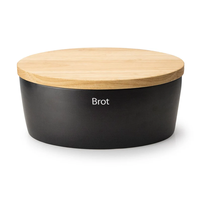 Brottopf oval schwarz 36 x 23 x 15,5 cm Keramik