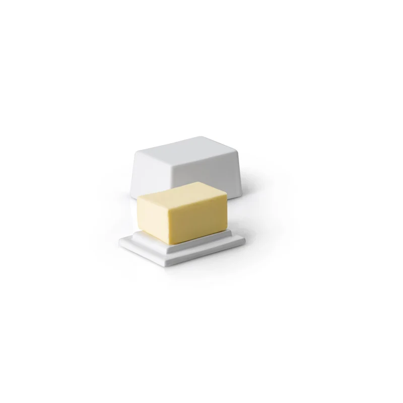 Butterdose weiß 9,5 x 7 x 6 cm für 125g Butter