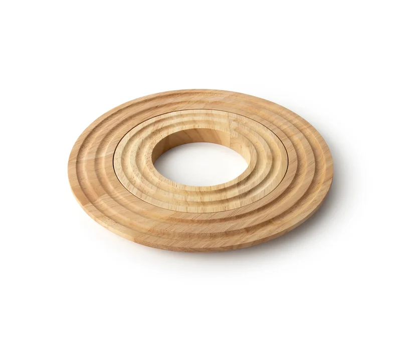Untersetzer rund Ø 21 x 1,5 cm Gummibaum 2tlg.