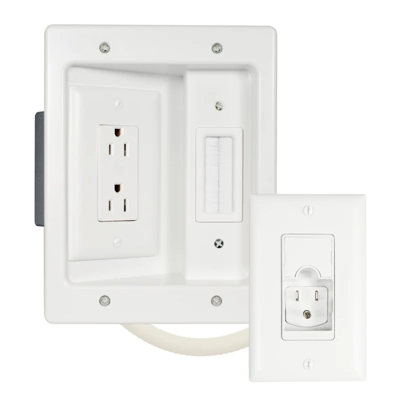 Sanus In-Wall TV Power and Cable Management Kit, White