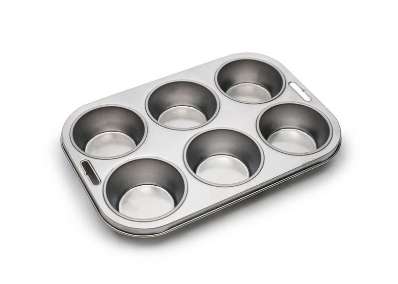 Muffinform aus Edelstahl, 6 Muffins, 26,25cm x 18,1cm
