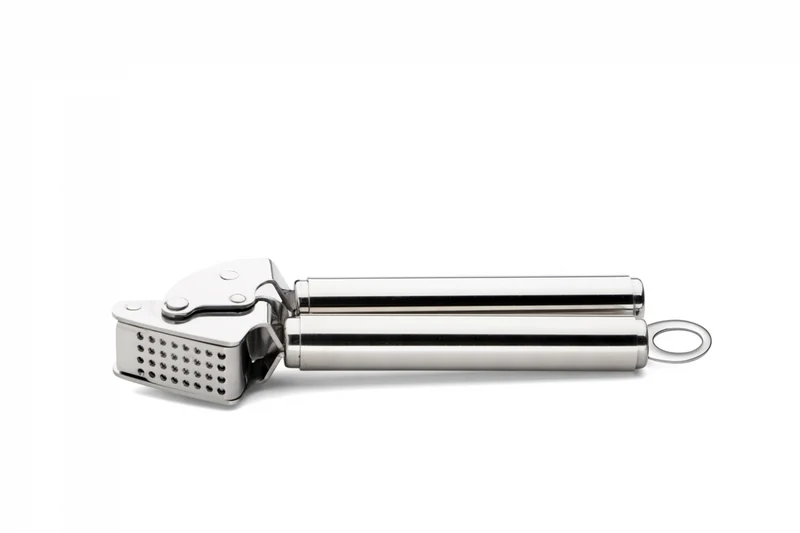 Knoblauchpresse Edelstahl mit Öse