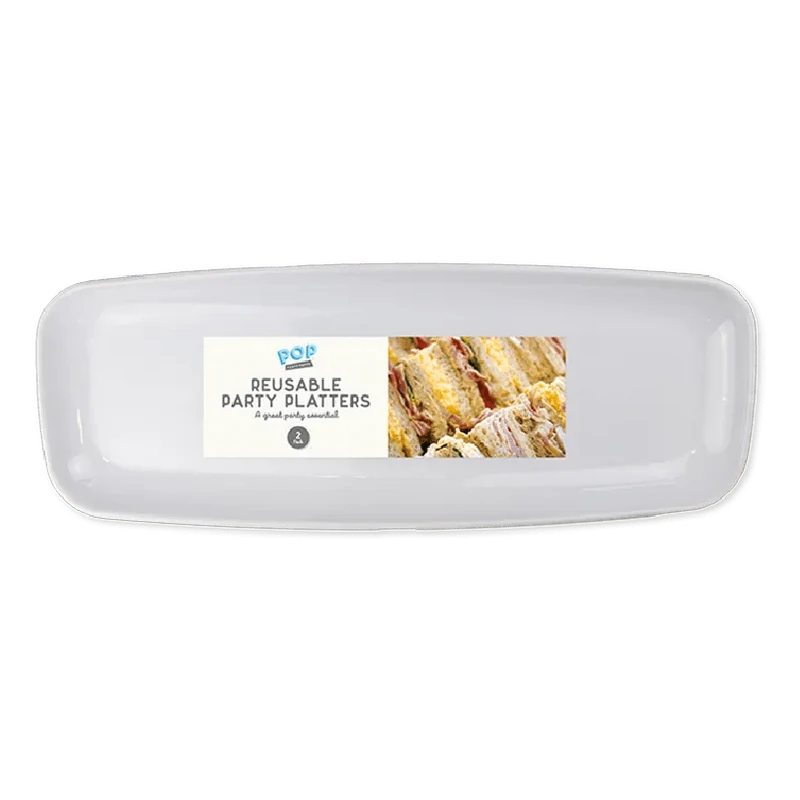 Reusable Plastic Platters 2pk