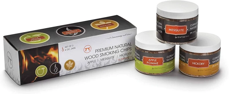 Outset Holzspäne-Set Hickory, Mesquite und Apfel für Räucherpistole