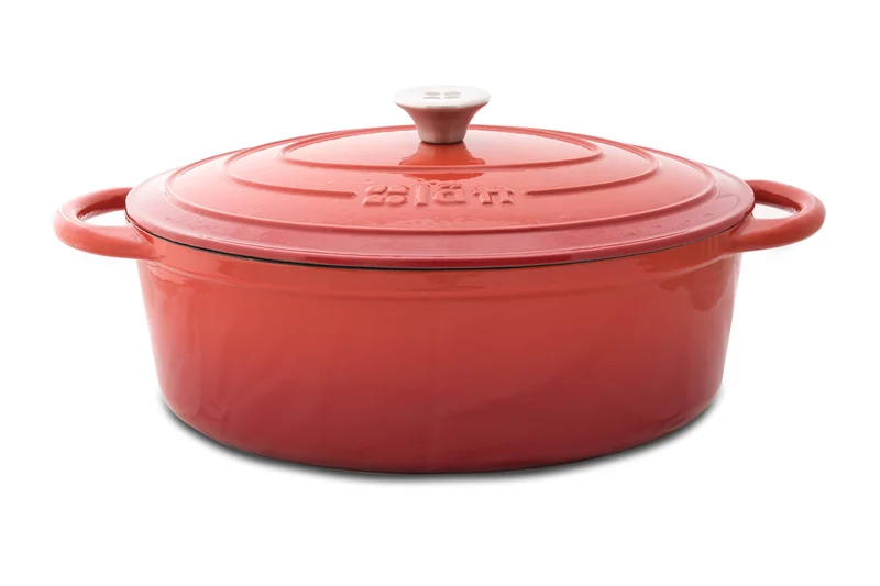 Bräter Gusseisen oval 33 x 11 cm 6 L in kirschrot