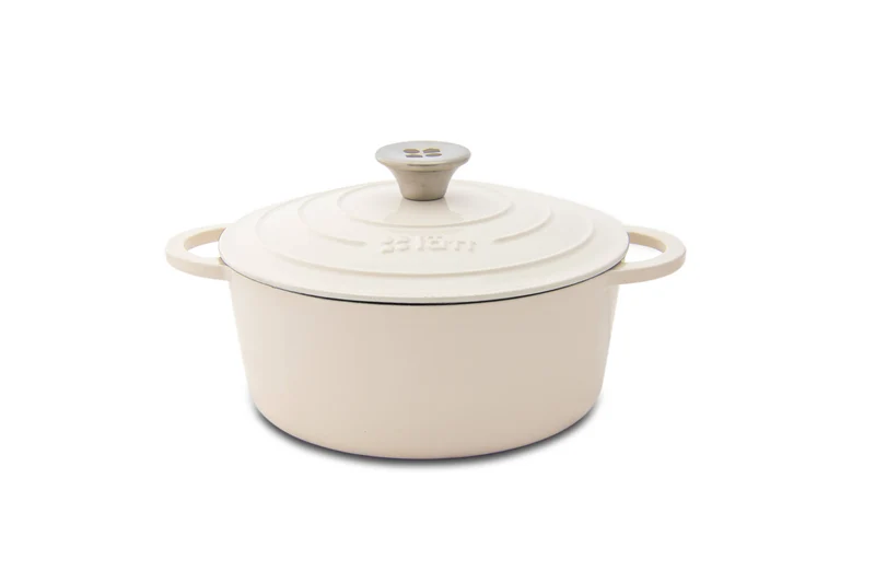 Bräter Gusseisen rund 22 cm 3,35 l. weiss