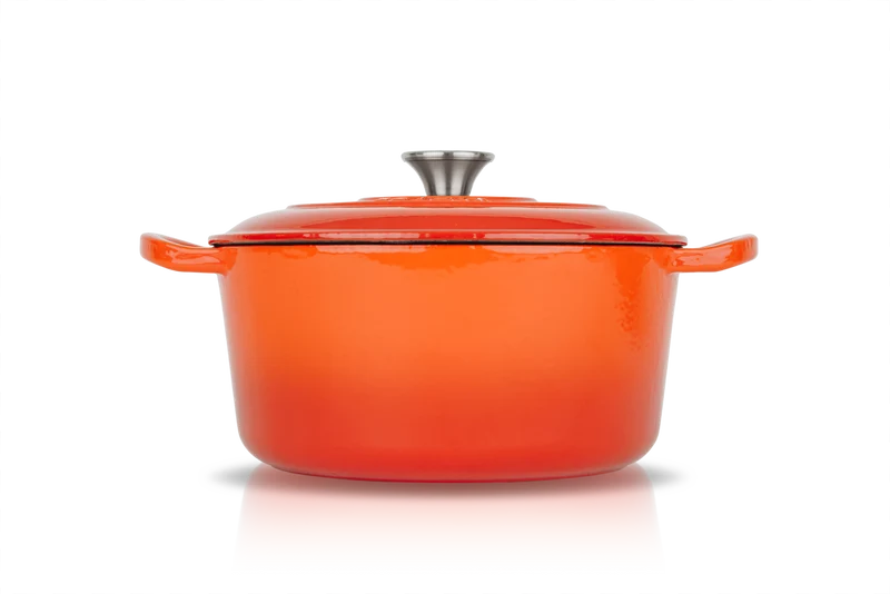 Bräter Gusseisen rund 23 cm 4,0l. ofenrot