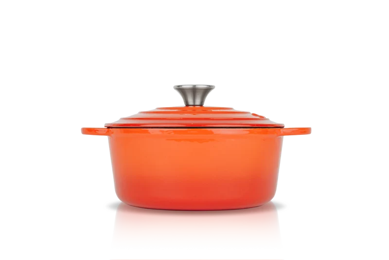 Bräter Gusseisen rund 22 cm 3,35 l. ofenrot