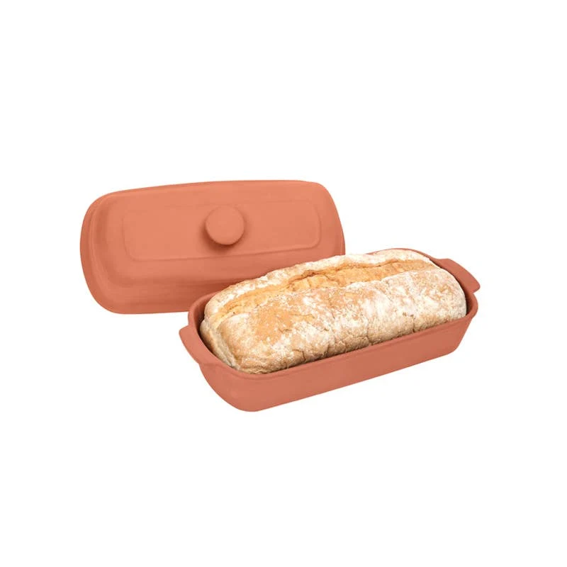 Terrakotta-Brotbackform mit Deckel 31x14x14cm