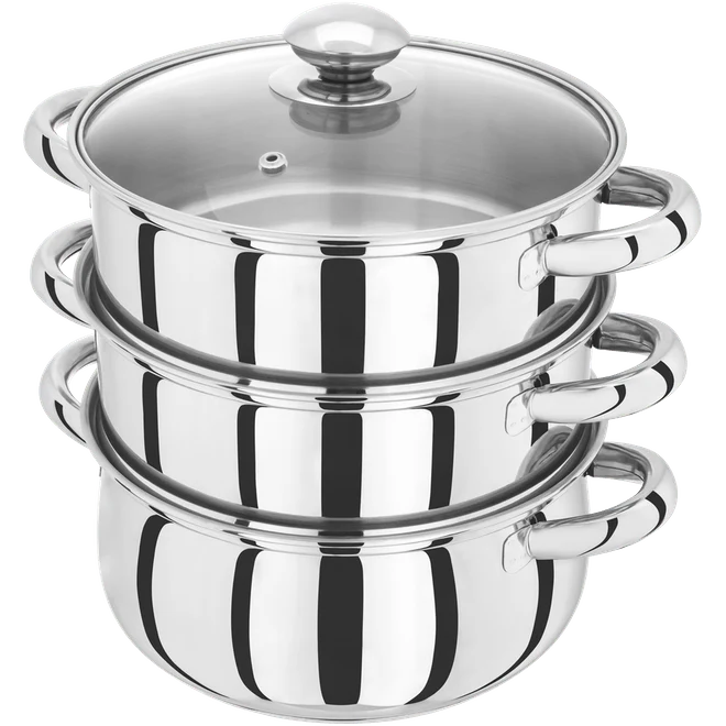 Judge Essentials, 20cm 3 Tier Glass Lid Steamer Set