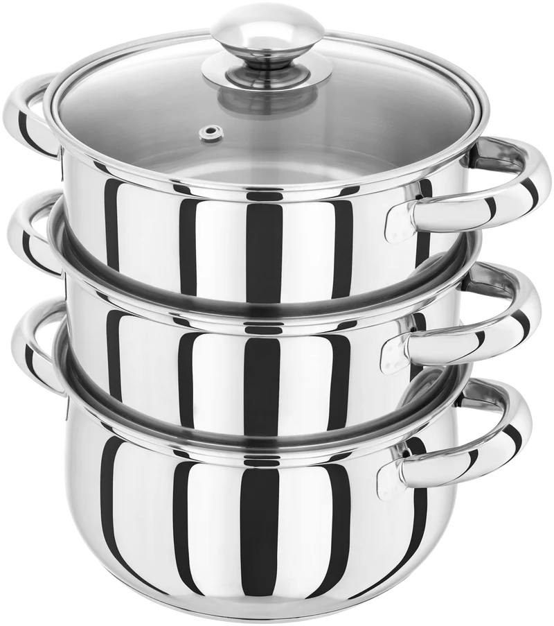 Judge Essentials, 18cm 3 Tier Glass Lid Steamer Set