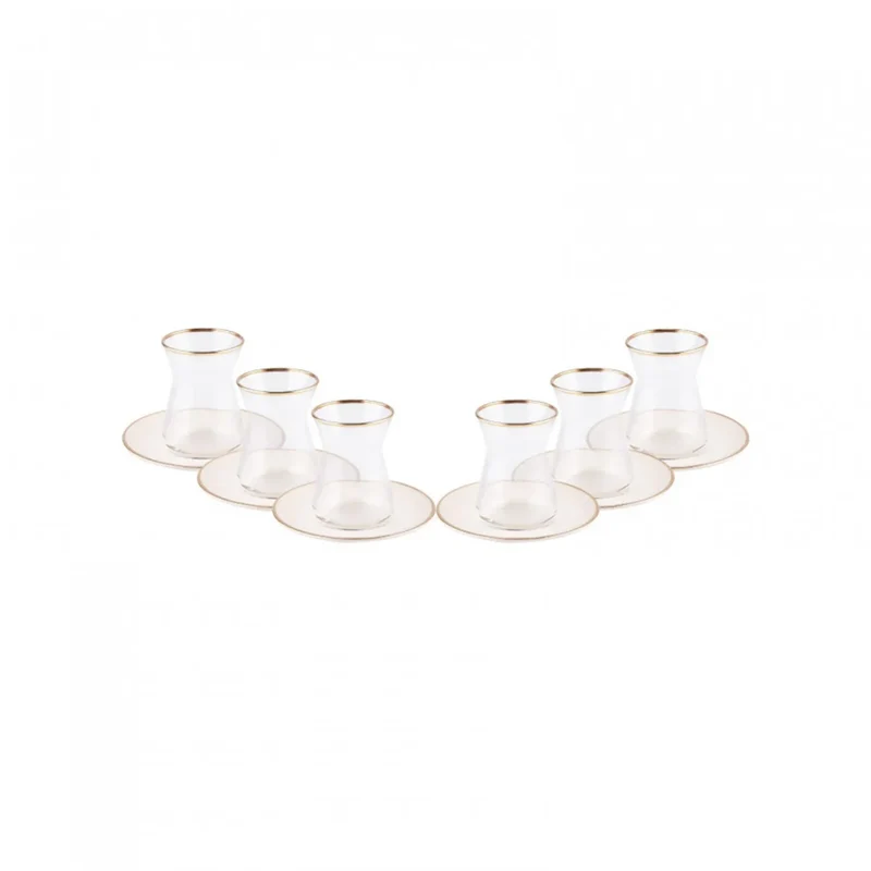 Karaca Retro Beige Teeservice für 6 Personen