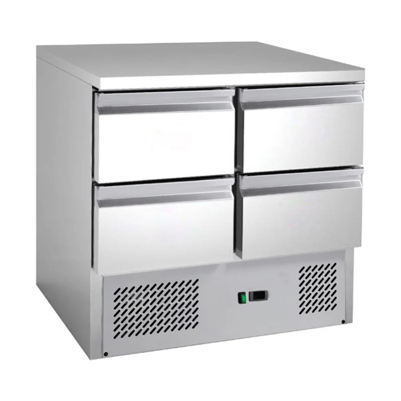 Saladette mit eingebauter Kühlung – 4 Schubladen – Volumen: 109 Liter – 900 x 700 x 850 mm