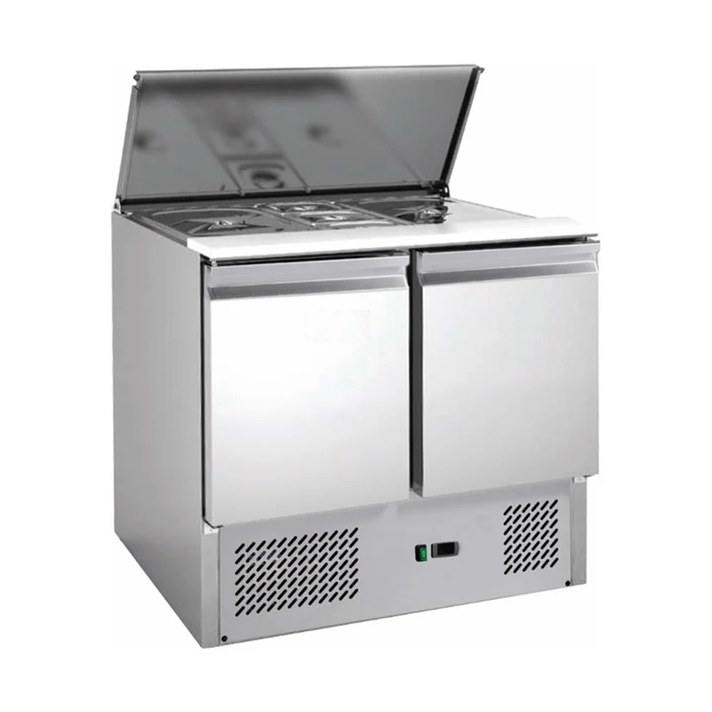 Saladette mit eingebauter Kühlung – 2 Türen – Volumen: 213 Liter – 900 x 700 x 875 mm