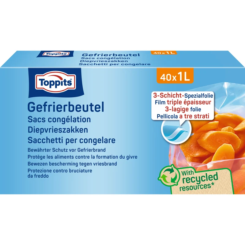 Toppits Diepvrieszakken 1L