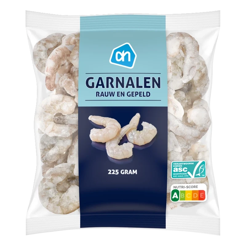 Garnalen rauw en gepeld