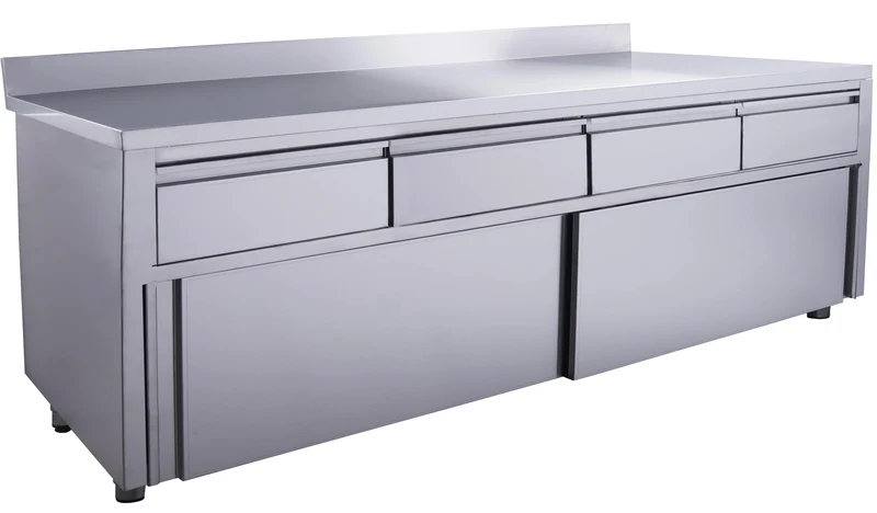 Saro Schiebetürenschrank mit 4 SchubladenAufkantung, 2000X700mm