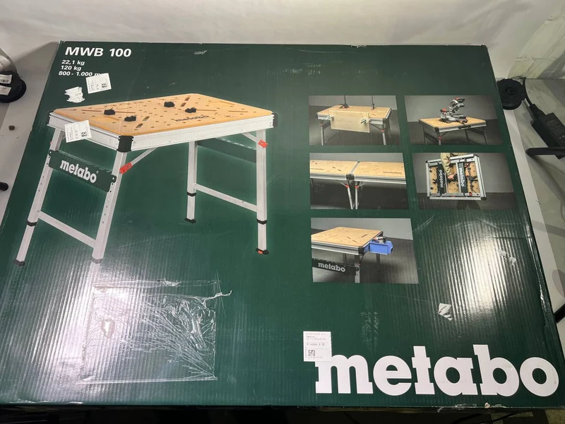 Metabo MWB 100 Multifunktionstisch ( 626991000 ) mobile Werkbank robuste MDF-Tischplatte - Beschädigt