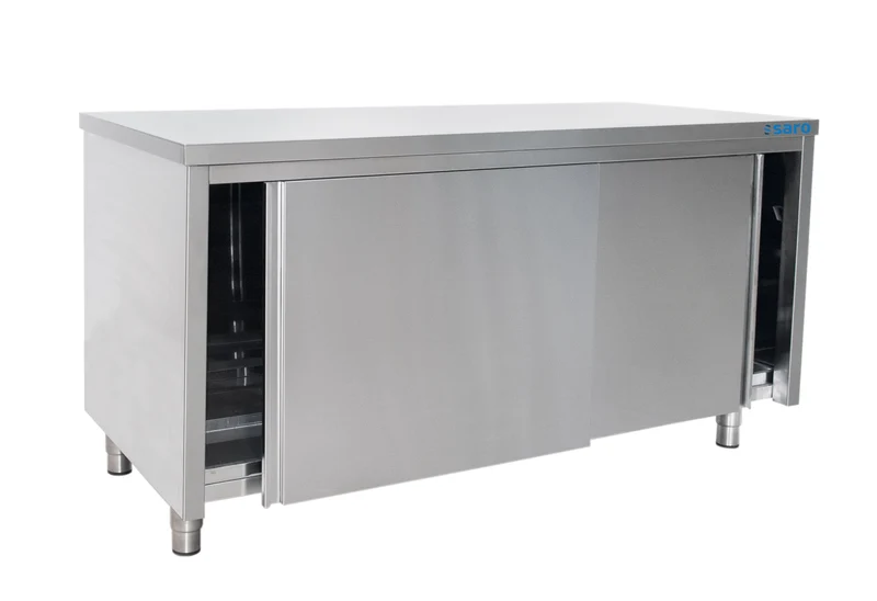Saro Edelstahlschrank Schiebetür - 700 mm Tiefe, Breite 1200mm