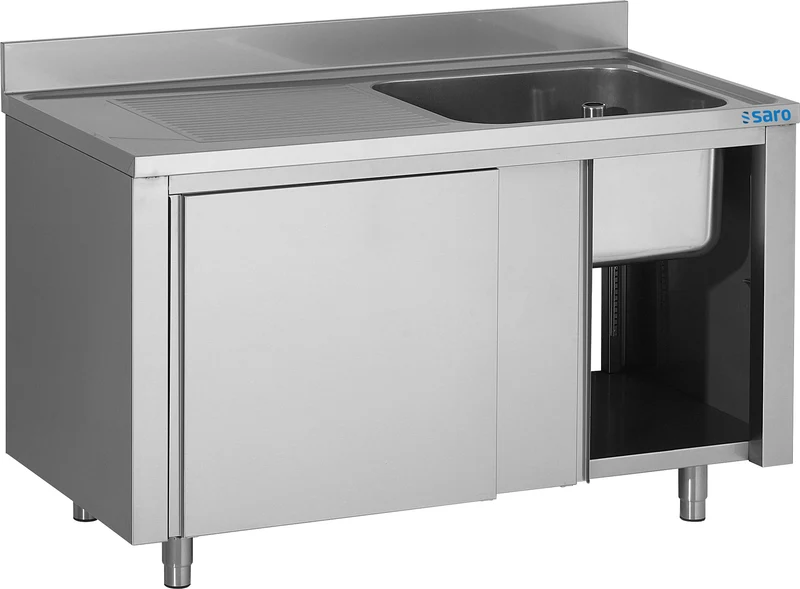 Saro Spülschrank mit Schiebetüren 1200mm, 1 Becken rechts