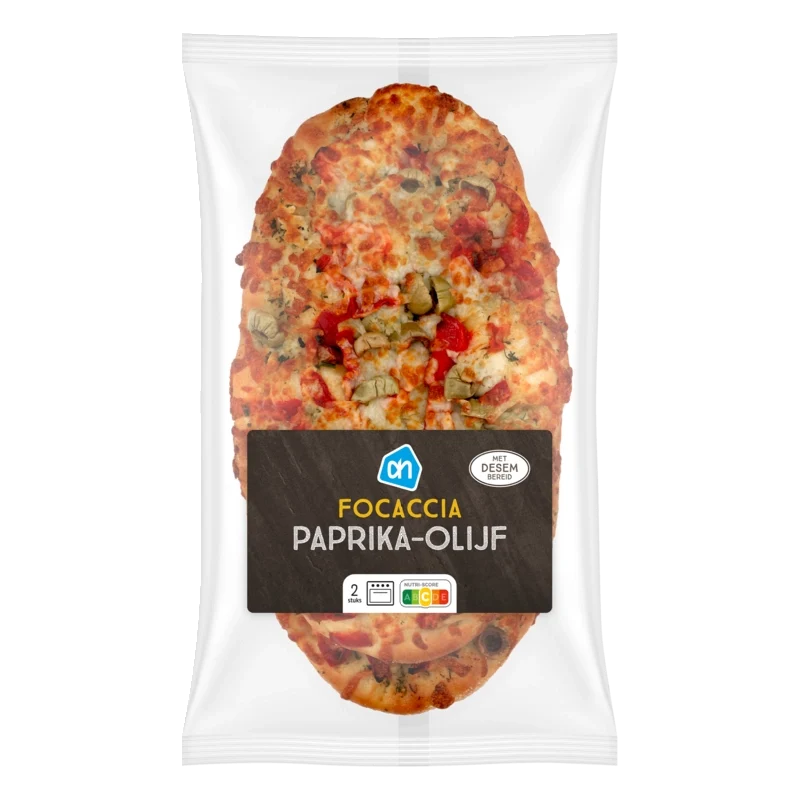 Focaccia paprika olijf