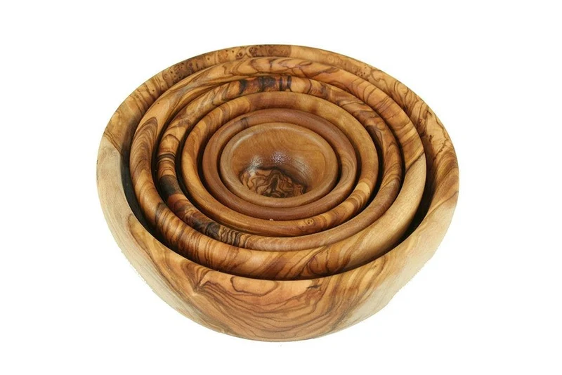 Schalen-Set Rund 6 teilig Olivenholz