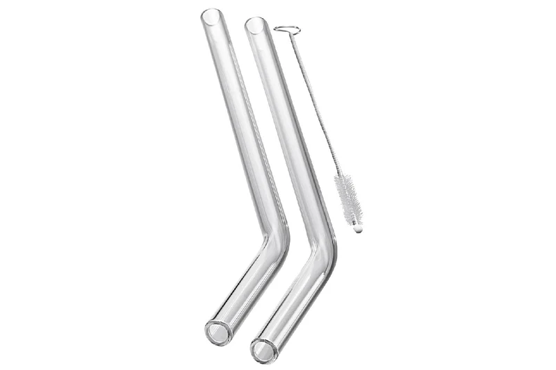 Trinkhalm Future Glas klar mit Reingungsbürste 23cm 4er