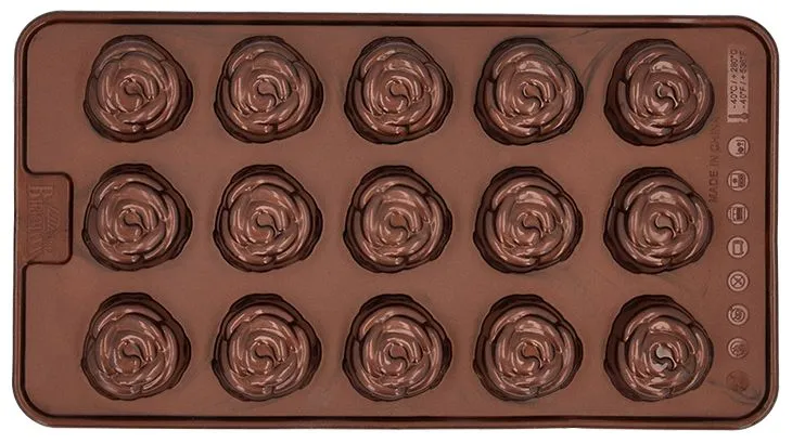 Pralinen- und Schokoladenförmchen "Rose" 2-tlg