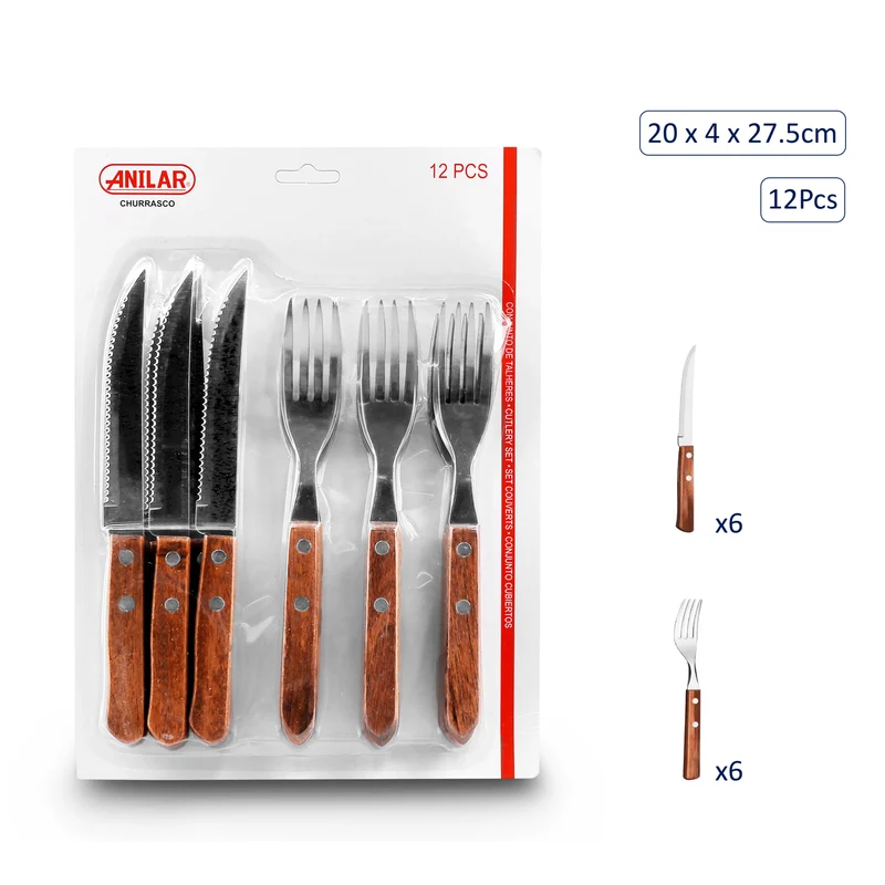 Anilar 12-Piece Steak Knife & Fork Set