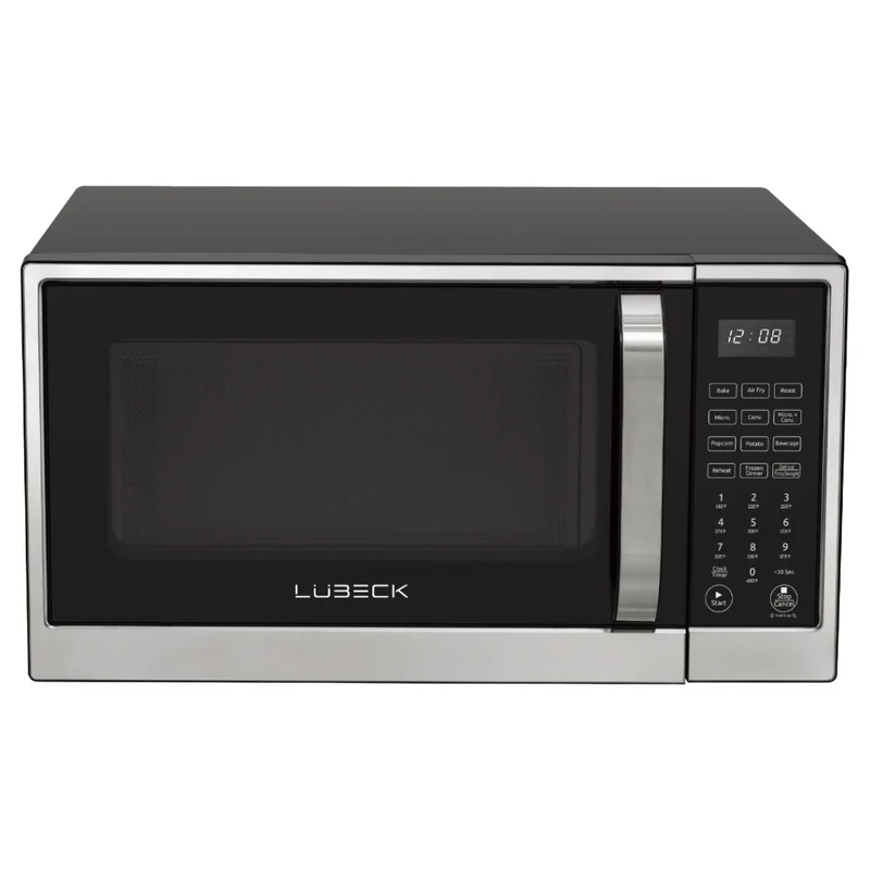 Lubeck 1.3 cu. ft 1000 Watt Air Fry Microwave Oven - Black/Silver