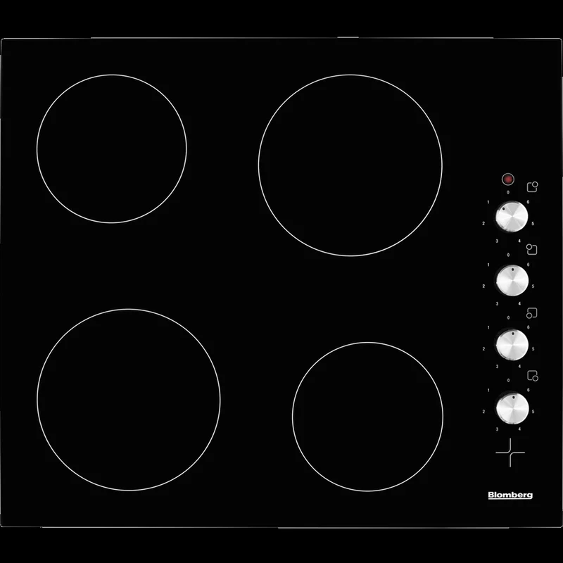 Blomberg 60cm Side Control Knobs Ceramic Hob With Black Glass | MKN24001