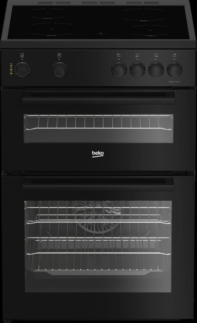 Beko 60cm Twin Cavity Electric Cooker Black | FTC6701K
