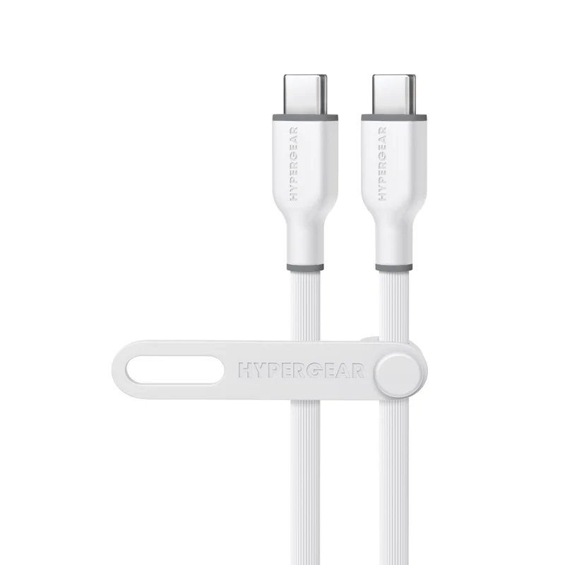 HyperGear Flexi Pro 6' USB-C to USB-C Soft Touch Fast Charge Cable - White
