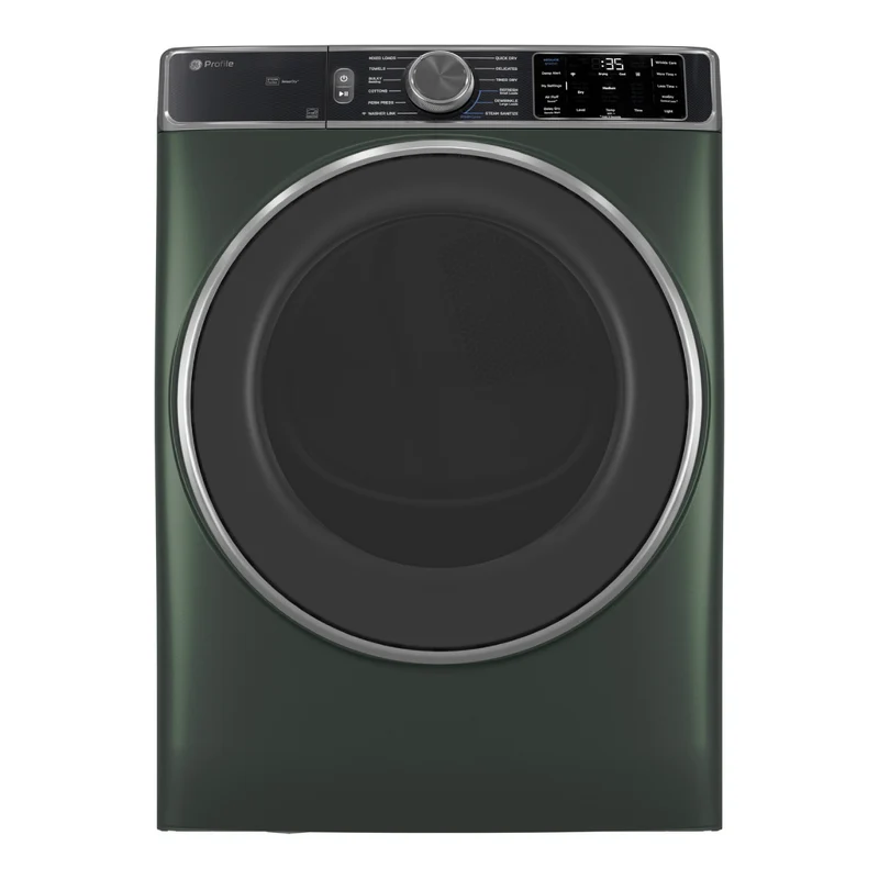 GE Profile PFD95ESPWGN 7.8 cu. ft. Front Load Electric Dryer with Steam and Sanitize Cycle - Jade Green