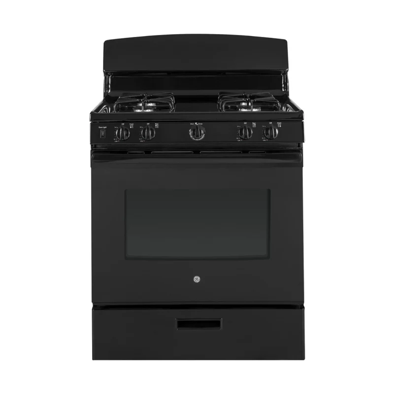 GE 5.0 cu. ft. Gas Range with Broiler Drawer- Black