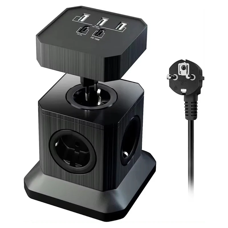 TP-VE5U4E PowerCube – 4× EU Steckdosen mit 5× USB (inkl. USB-C 20 W Schnellladung)
