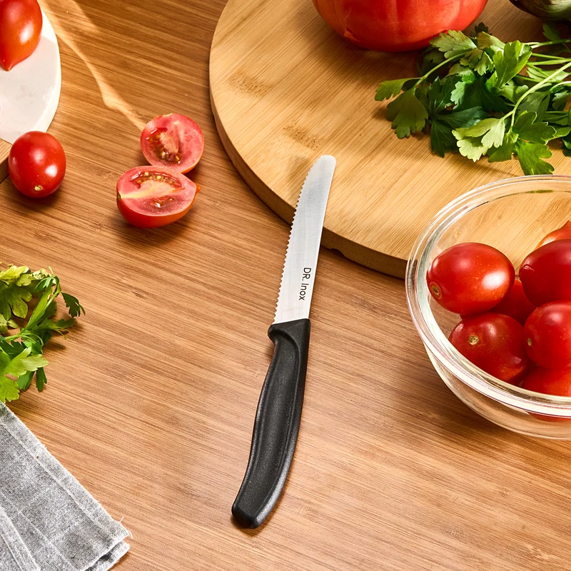 Dr. Inox Schwarzes Tomatenmesser 22cm