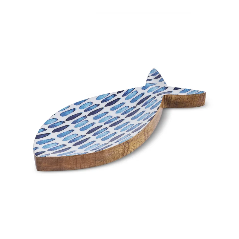 Karaca Home Mango Marin Fisch-Servierplatte Blau, 30cm