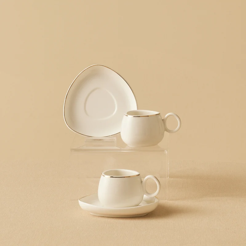 Karaca Streamline Tribe Kaffeetassen-Set für 2 Personen, 90 ml