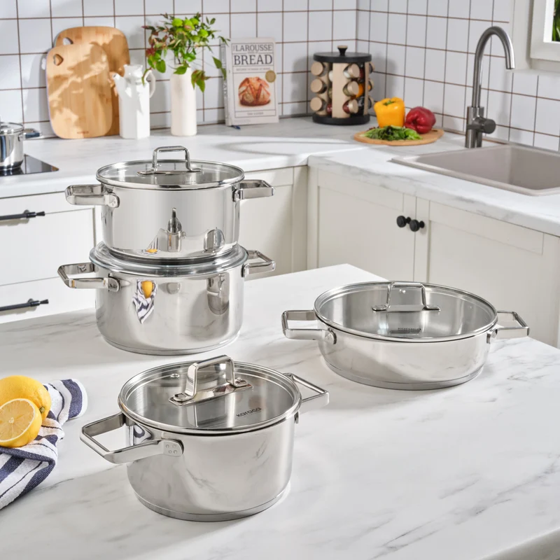 Karaca Valora, 8-teiliges Stahlkochgeschirr Set, Induktion