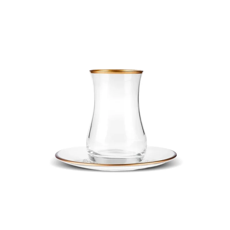 Karaca Kirke 6 Personen Tee Set, 12 Teilig, Gold