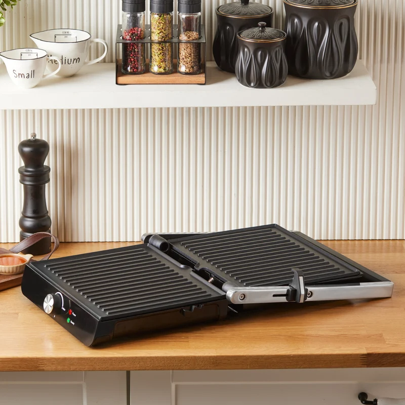 Homend Grilliant 1356H Inox-Gehäuse mit Gusseisenplatten Sandwich- und Grillmaschine