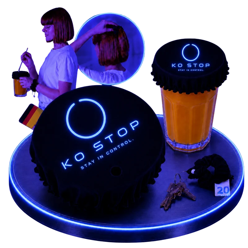 Glow-Logo Getränkeschutz-Scrunchie 4in1 | KO STOP®