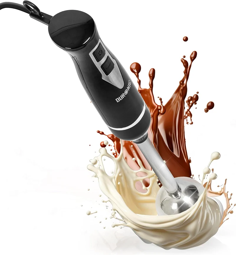Duronic HB35B Stabmixer elektrischer, Pürierstab 350W, Edelstahl Rührstab, Handrührgerät, Ergonomischer Hand blender, Mixstab, Handmixer, Mixstab für Babynahrung, Suppe, Smoothies, Püree, Sauce