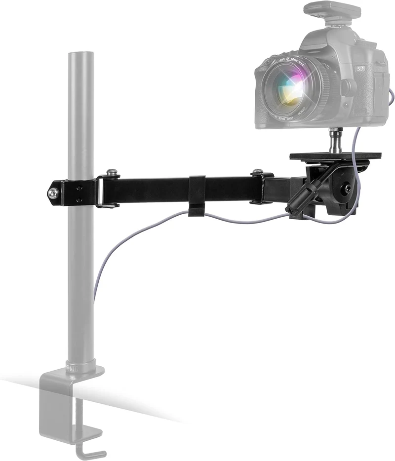 Duronic CM01 Monitorhalterung erweitert mit einem Stativ für Kamera oder Vlogs, Videokonferenz, Spieler, Online Unterricht | Farbe schwarz | Belastung bis 3kg | Universal Halterung | Streamer Setup