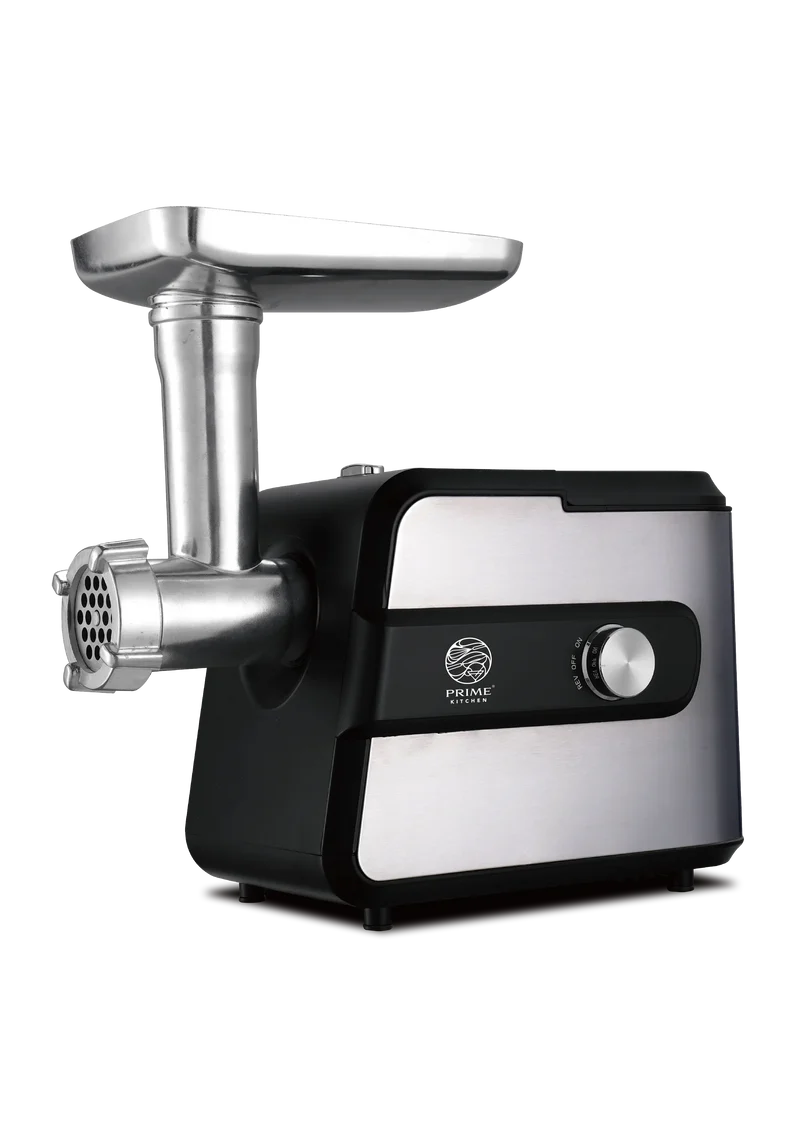 Elektrischer Fleischwolf Prime Kitchen MGY-150 – 1500W Edelstahl mit Rücklauf & Zubehörbox | Profi Fleischmaschine für Hackfleisch, Wurst & Kebbe