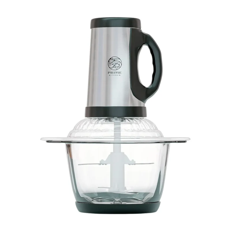 Prime Kitchen Elektrischer Zerkleinerer – 2L, 3L, 5L Glasbehälter – Edelstahlklingen & 3 Stufen für Gemüse, Fleisch, Nüsse & Eis