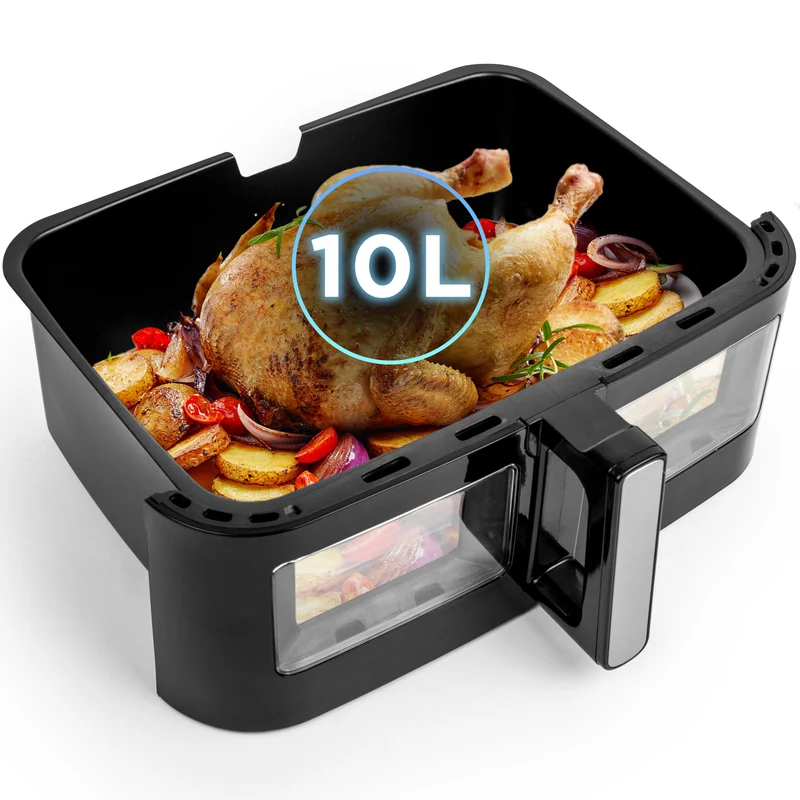 Duronic AFD1 BK Heißluftfritteuse Ersatzkorb, 10 Liter Volumen, Großer Frittierkorb für Duronic AF24 Fritteuse, Portion für die ganze Familie, Frittieren ohne Öl, Zubehör für Air Fryer
