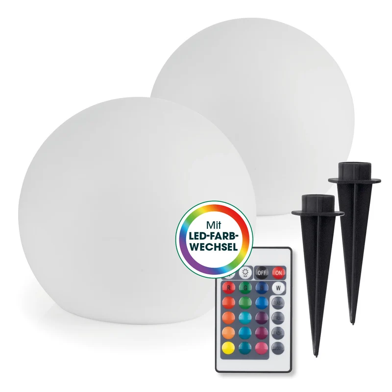 Solarleuchte Kugel - 20 cm - 2er-Set