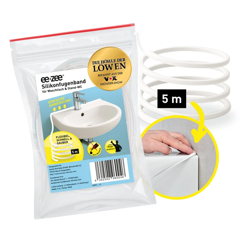 Fugenband Meterware 5 m für Waschtisch/Waschbecken - zuschneidbar